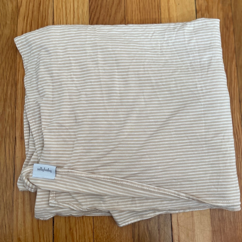 Solly Baby Swaddle Blanket in Oat Stripe NWOT